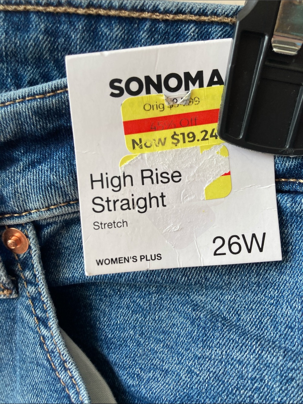 Sonoma high rise straight leg jean casual plus size jean 26W - Picture 4 of 17